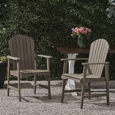Acacia Wood Outdoor Patio Dining Chairs Set of 2, Rustic Garden Dining Chairs Farmhouse Adirondack Patio Chairs for Backyard