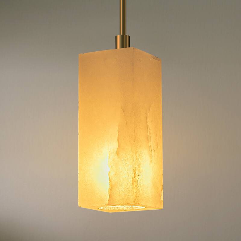 FTL Alabaster 1 Light Pendant Lights Kitchen Island Modern Farmhouse Marble Hanging Light Fixture