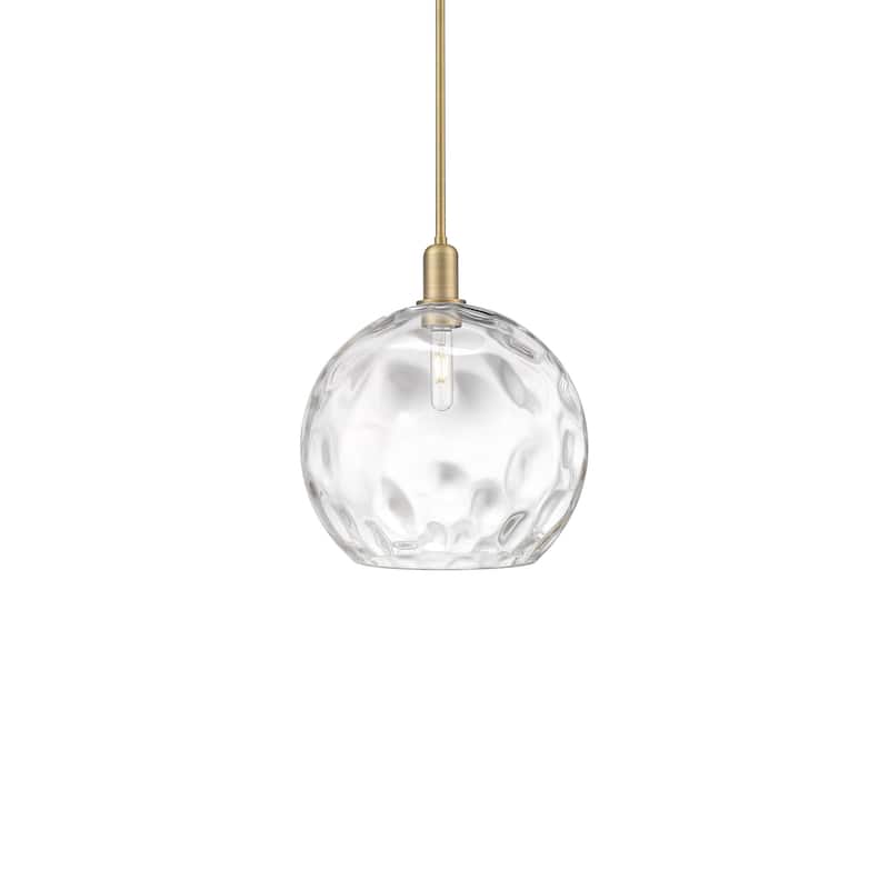 Innovations Lighting 716-1S-16-13 Athens Water Glass Pendant Athens - Brushed Brass / Clear Water Glass