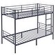 preview thumbnail 16 of 28, Twin Over Twin Bunk Bed For Kids Teens Adults, Heavy Duty Metal Bunk Bed With Ladder Blue