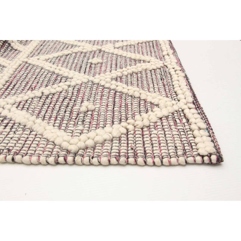 ECARPETGALLERY Braid weave Sienna Pink Wool Rug - 6'1 x 9'5