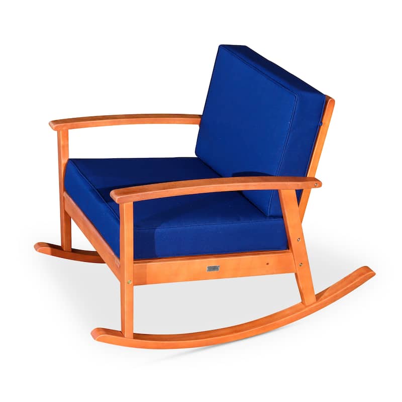 DTY Outdoor Living Longs Peak Eucalyptus Rocking Chair with Cushions