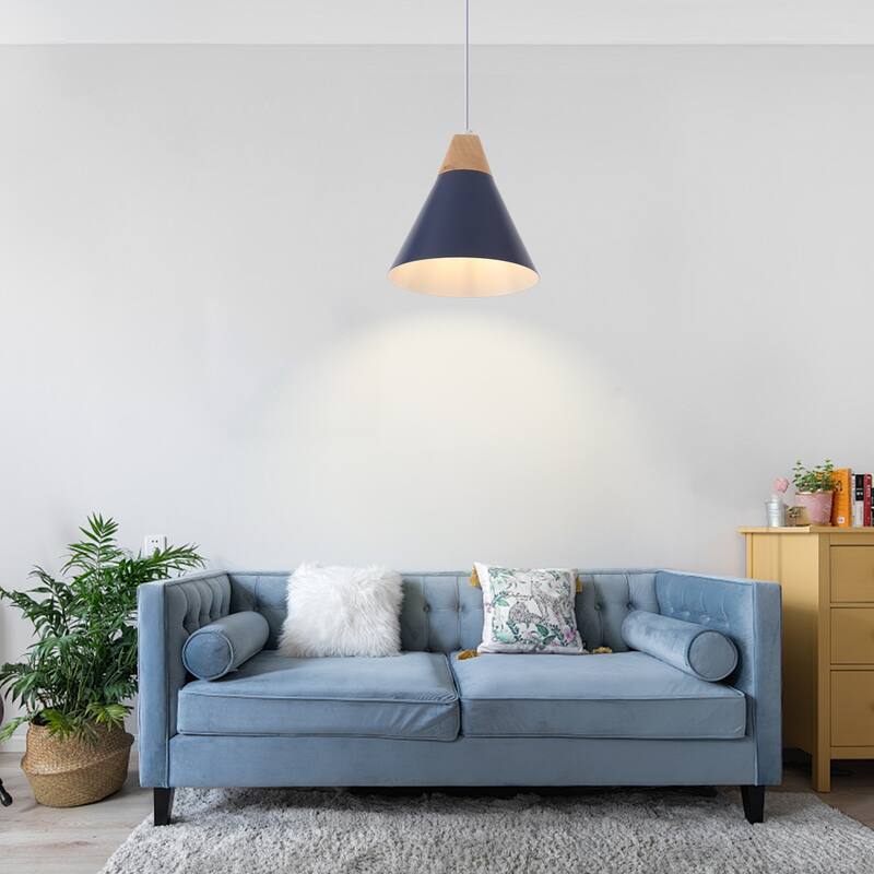 Farmhouse Pendant Light Fixture with Wood and Metal for Kitchen, Hallway,Living Room