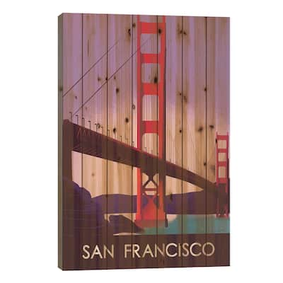 San Francisco I Print On Wood by Omar Escalante - Multi-Color