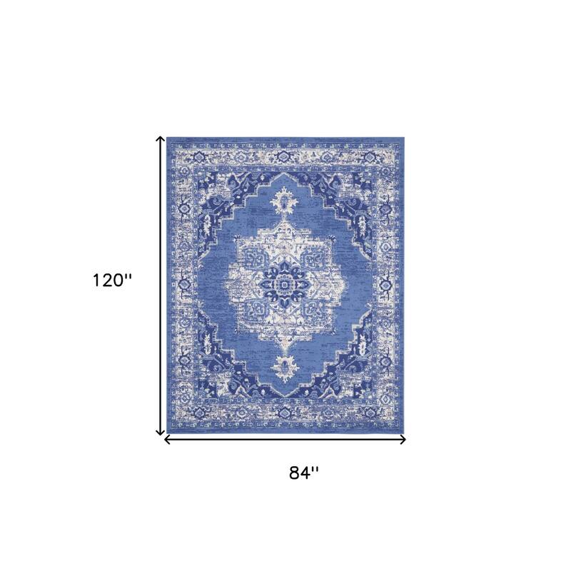 Javug Power Loomed Distressed Floral Non Skid Stain Resistant Area Rug By HomeRoots - 120' X '84' X '0.39