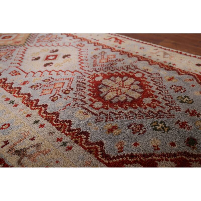 Geometric Heriz Serapi Oriental Runner Rug Handmade Wool Carpet - 2'7"x 7'11"