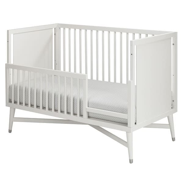 slide 2 of 4, Mid Century 3-in-1 Convertible Crib, White