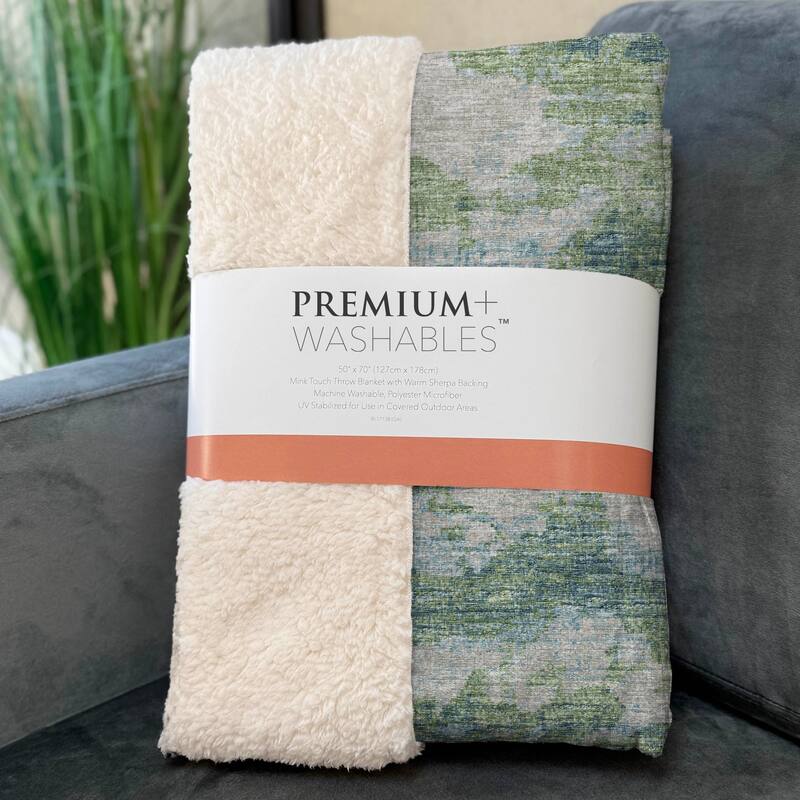 Premium Machine Washable ASB71 Abstract Modern Sherpa Throw Blanket