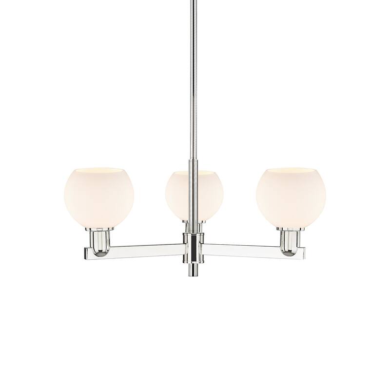Innovations Lighting 716-3CR-10-28 Athens Chandelier Athens 3 Light - Polished Nickel / Matte White