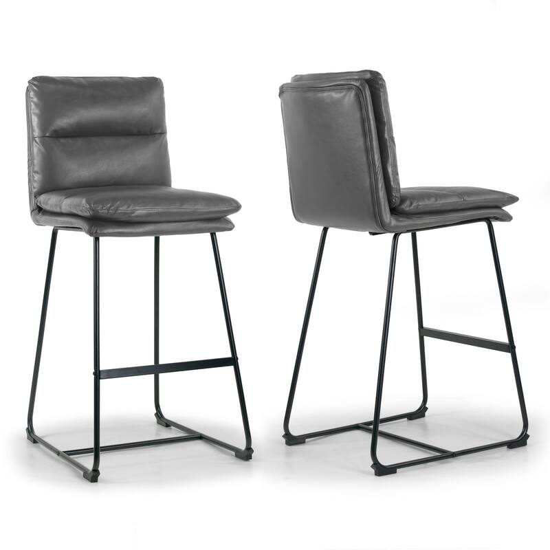 Set of 2 Aulani Upholstered Metal Frame Bar Stool
