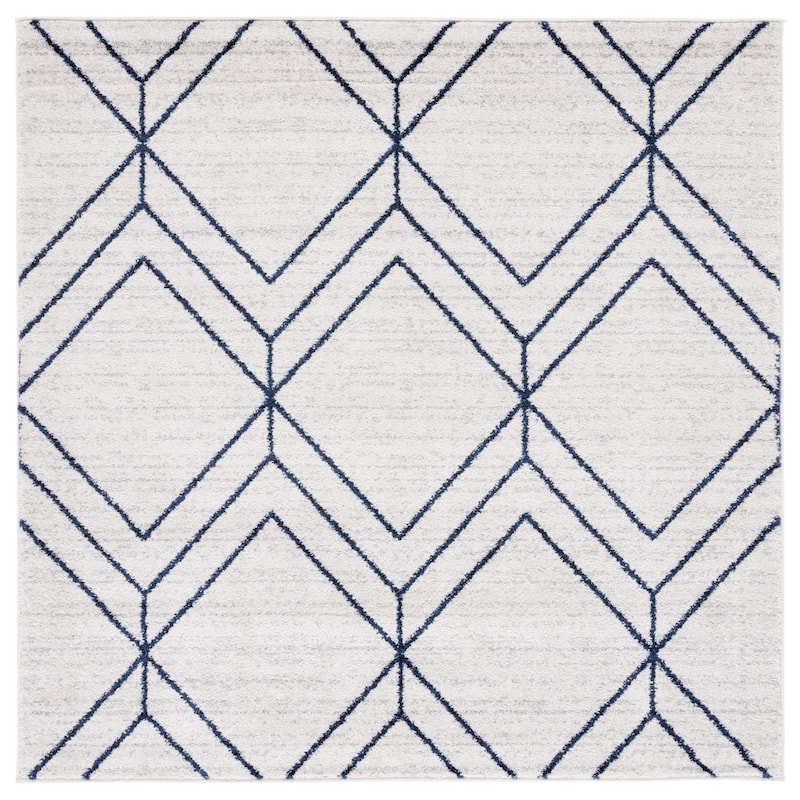 SAFAVIEH Adirondack Juvelina Modern Geometric Rug - 6' Square - Light Grey/Navy