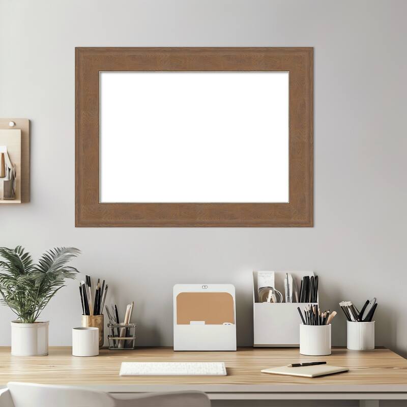 Amanti Art Alta Brown Grey Framed Dry Erase Magnetic Board
