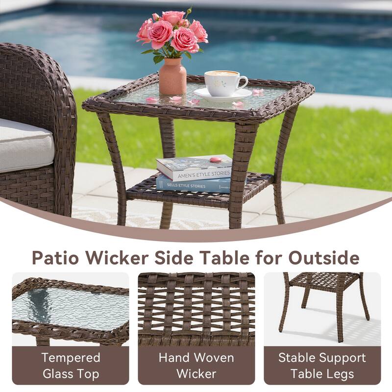 Pocassy Outdoor Patio Side Tables End Table for Swivel Chair