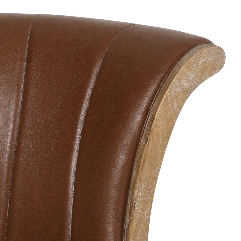 Coulee Upholstered Roll Back Swivel Office Chair by Christopher Knight Home - 24.75" L x 27.75" W x 35.50-40.00" H