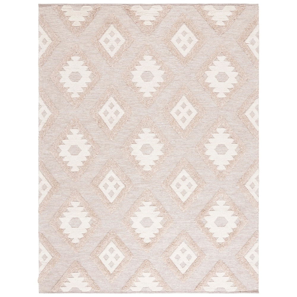 SAFAVIEH Handmade Natura Aladina Rustic Diamond Trellis Wool Rug