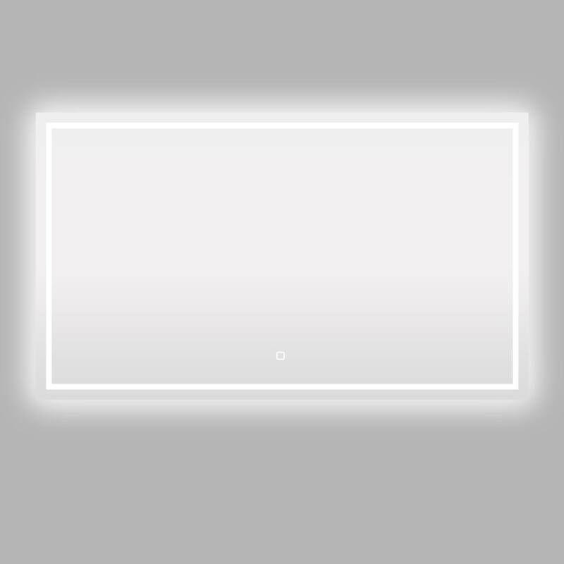 Rectangular Frameless Anti-Fog Multi-functional Wall-Mount LED Bathroom Vanity Mirror