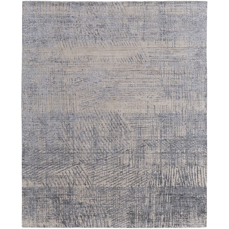 Grand Bazaar Kinton Hand Woven Abstract Modern Area Rug - 10' x 14' - Blue/Ivory/Gray