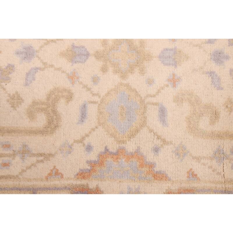 ECARPETGALLERY Hand-knotted Royal Oushak Ivory Wool Rug - 2'6 x 13'8