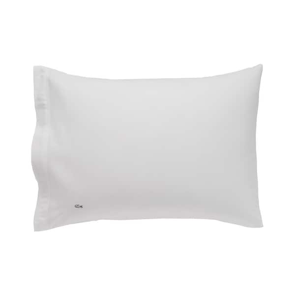 Lacoste Percale Cotton 2-Piece Pillowcase Set - Standard - White