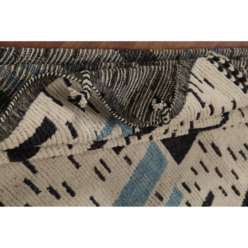 Moroccan Abstract Rug Hand-Knotted Wool Carpet - 7'8"x 10'3"