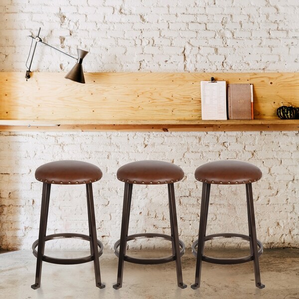 Leather round bar stools store