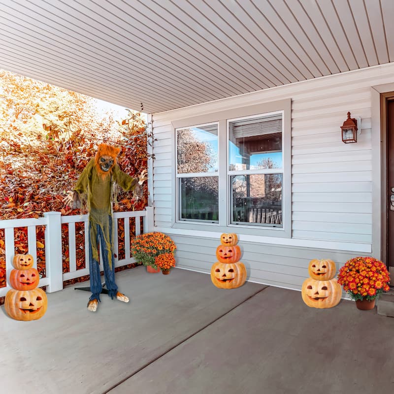 National Tree Company Halloween Pre Lit Animated Werewolf, Brown, Sound Activated, LED Lights, Battery Operated, 63 Inches
