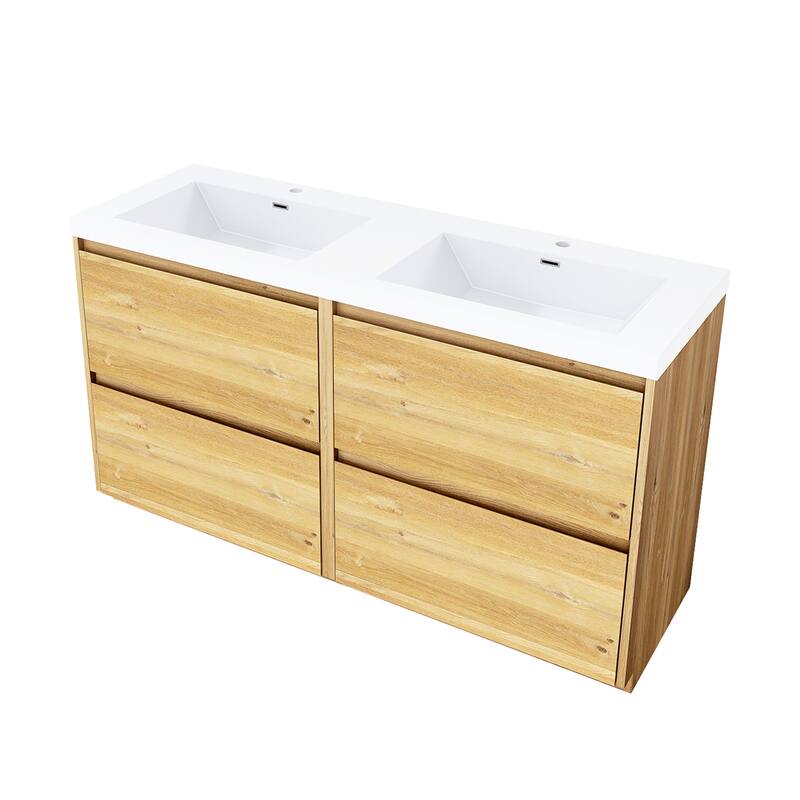 Freestanding Bathroom Vanity with Integrated Resin Top