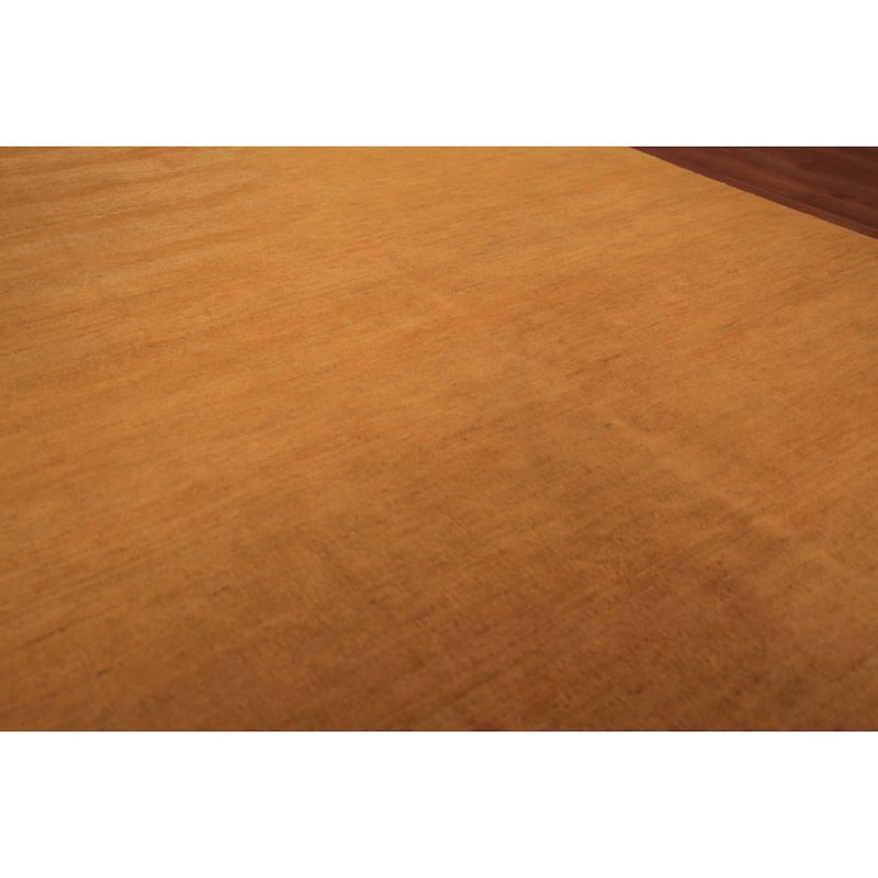 Orange Modern Gabbeh Oriental Area Rug Solid Handmade Wool Carpet - 5'4" x 7'9"