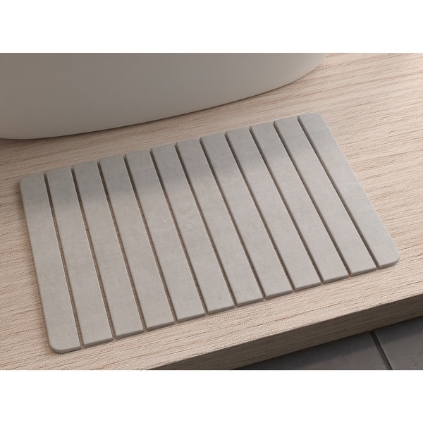 Diatomite Quick-Dry Stone 34" x 21" Large Bath Mat - Gray