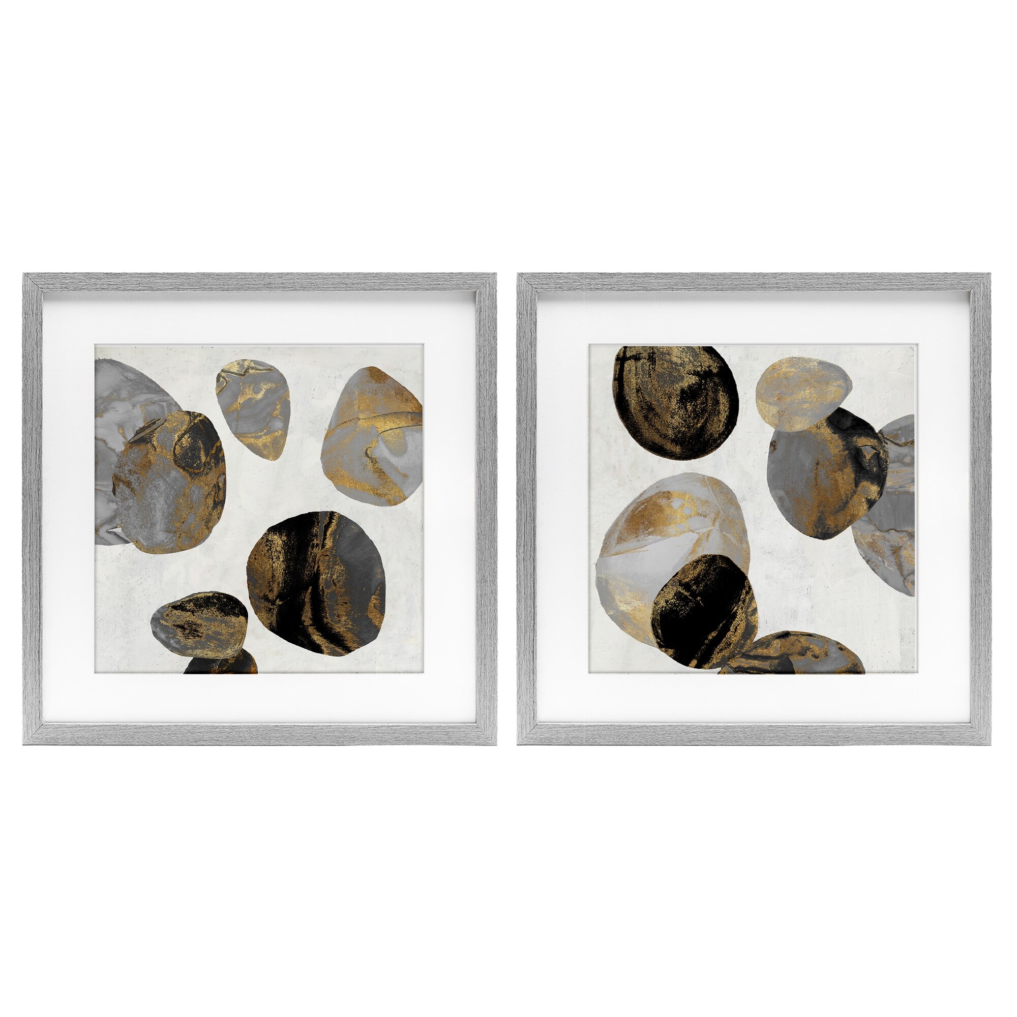 Stupell Agate Patterned Shapes Framed Art Design By Jacob Q (Set of 2)
