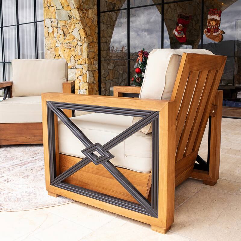 Cambridge Casual Provence Indonesian Teak 4-Piece Outdoor Conversation Set