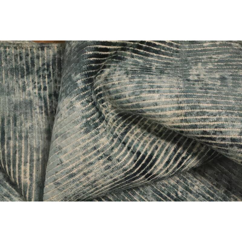 Hand Knotted Oriental Viscose Silk Carpet Modern Abstract Multi-Colored Abstract Area Rug - 7' 7'' X 5' 6''
