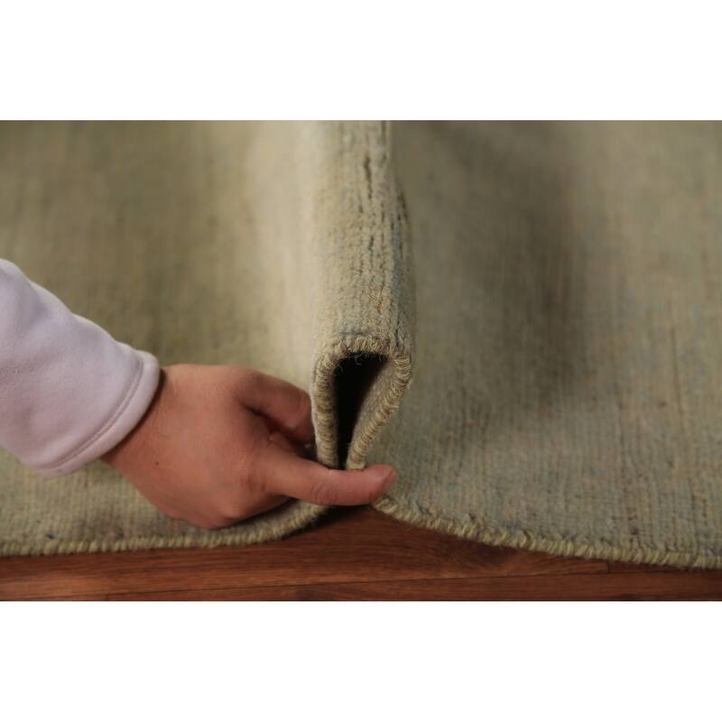 Gabbeh Oriental Rug Handmade Tribal Green Wool Carpet - 5'0" x 6'8"