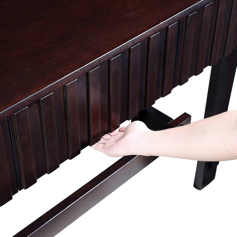 Console Table with Fluted Drawers, Entryway Table with Storage, Hallway Entryway Table Sofa Table with Wood Legs