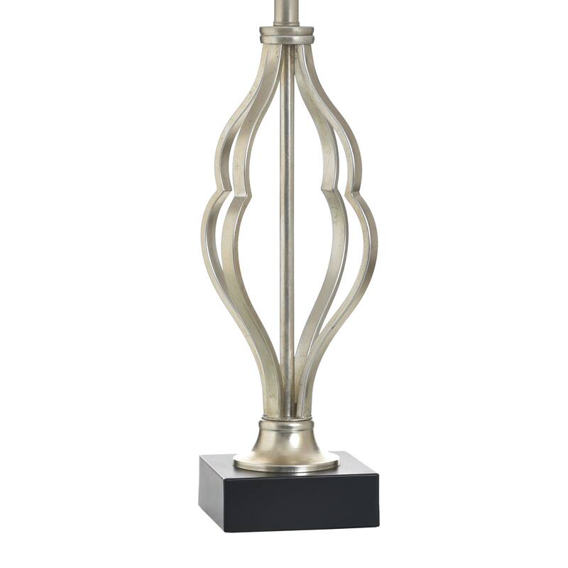 StyleCraft Steel Table Lamp - Castonia Silver - White Shade