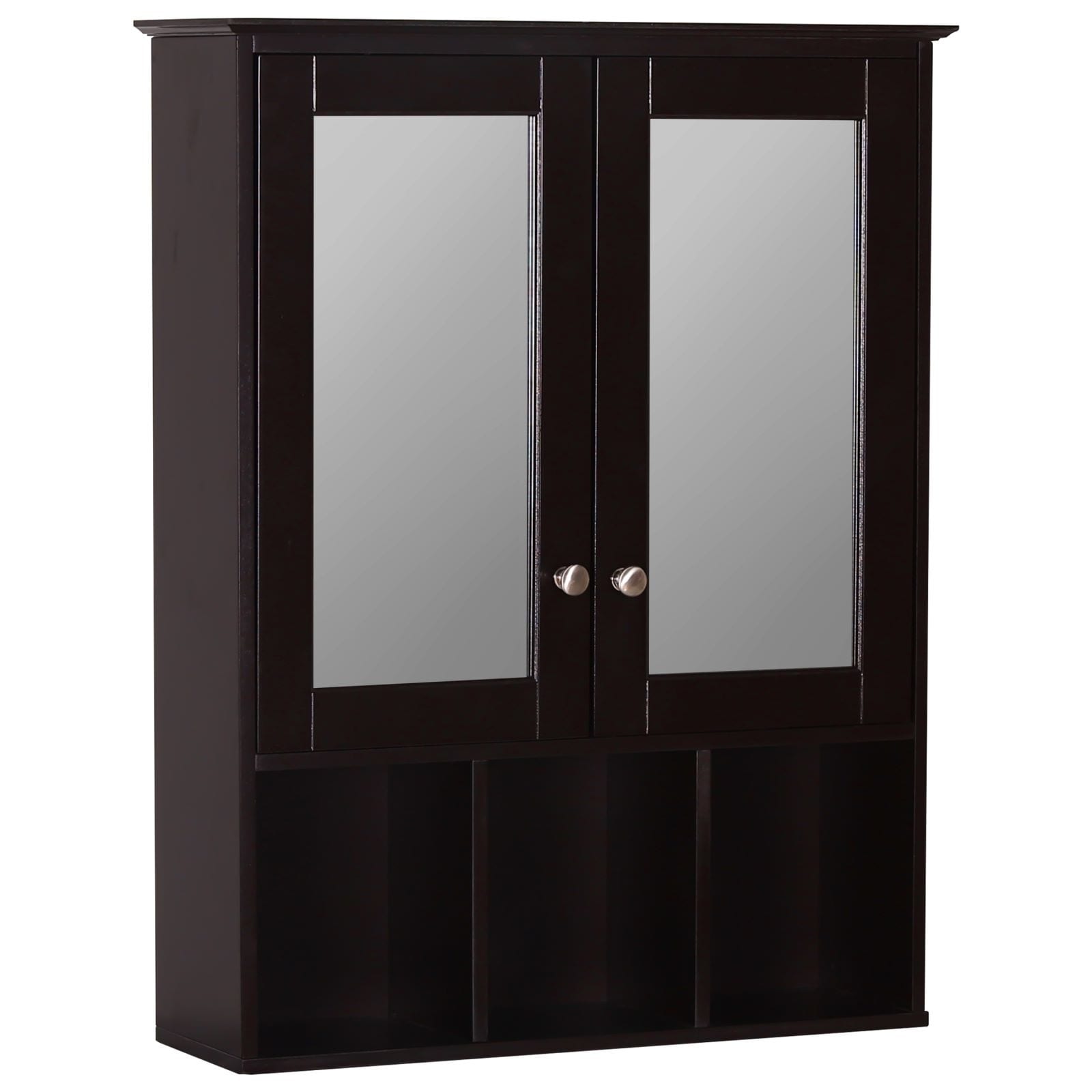 VANIRROR Black Bathroom Wall Cabinet 23x29 inch Wooden