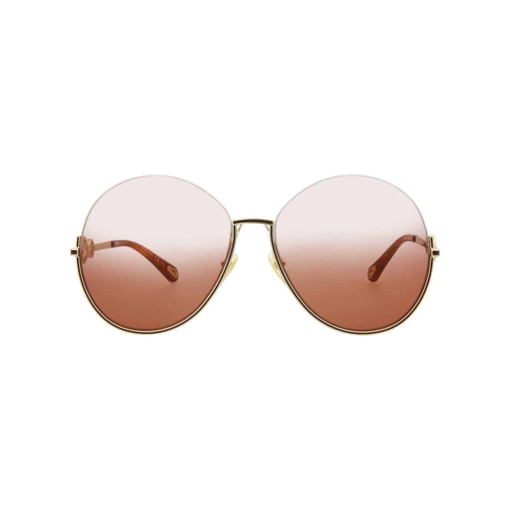 Chloé Round-Frame Metal Sunglasses