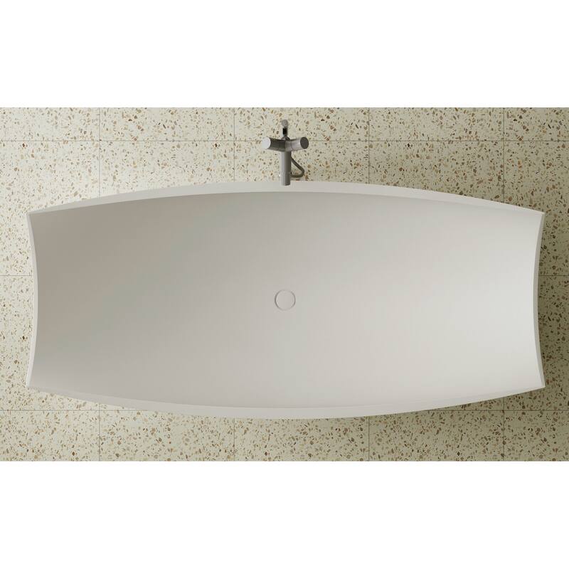 ALFI brand White Matte 71" Solid Surface Resin Free Standing Hammock Style Curved End Bathtub
