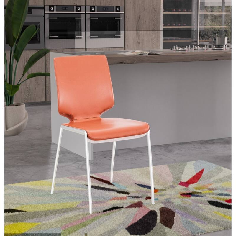 Modrest Eileen Modern Cognac Eco-Leather Dining Chair (Set of 2)