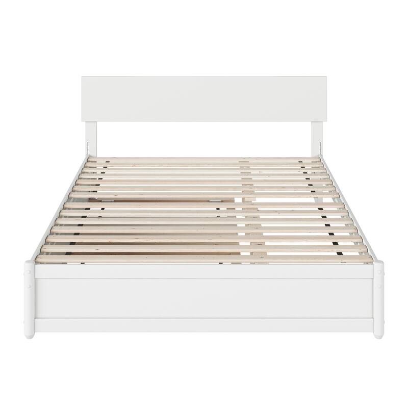 Wesley Platform Bed with Panel Footboard and Twin XL Trundle