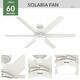 preview thumbnail 9 of 15, Hunter 60" Solaria Outdoor Ceiling Fan w/ LED Light, Wall Control, Damp-Rated - Windmill, Industrial, Contemporary - ENERGY STAR