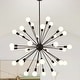 preview thumbnail 10 of 16, Sputnik Chandelier Mid Century Modern Brushed Nickel Chandeliers Industrial 24-Light Starburst Pendant Light 30Light-47.42in