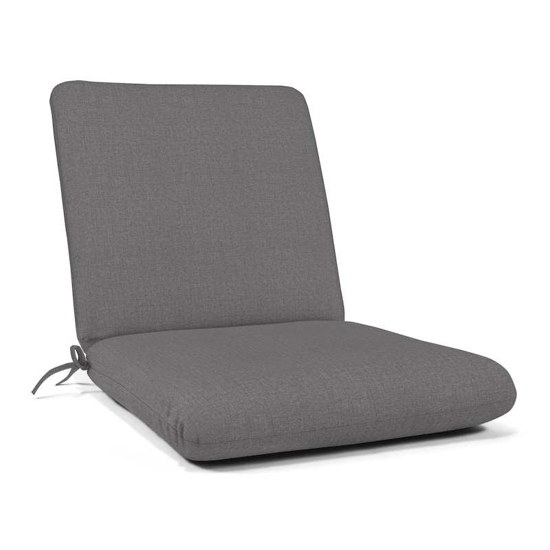 Sunbrella® Solid Fabric 1-Piece Indoor/Outdoor Club Chair Cushion, 22"W x 44"L - Cast Slate