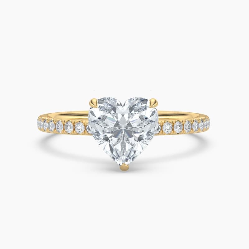Auriya 14k Gold Heart Lab Grown Floral Petal Diamond Accent Engagement Ring 1.00 to 5.00 ct. tw. (F-G, VS) - 8 - 2.50 carats - Yellow