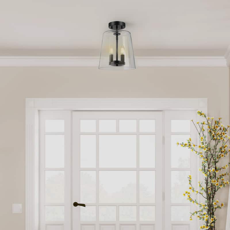 Globe Electric 91005476 Dorothy 2 Light 10" Wide Semi-Flush Ceiling
