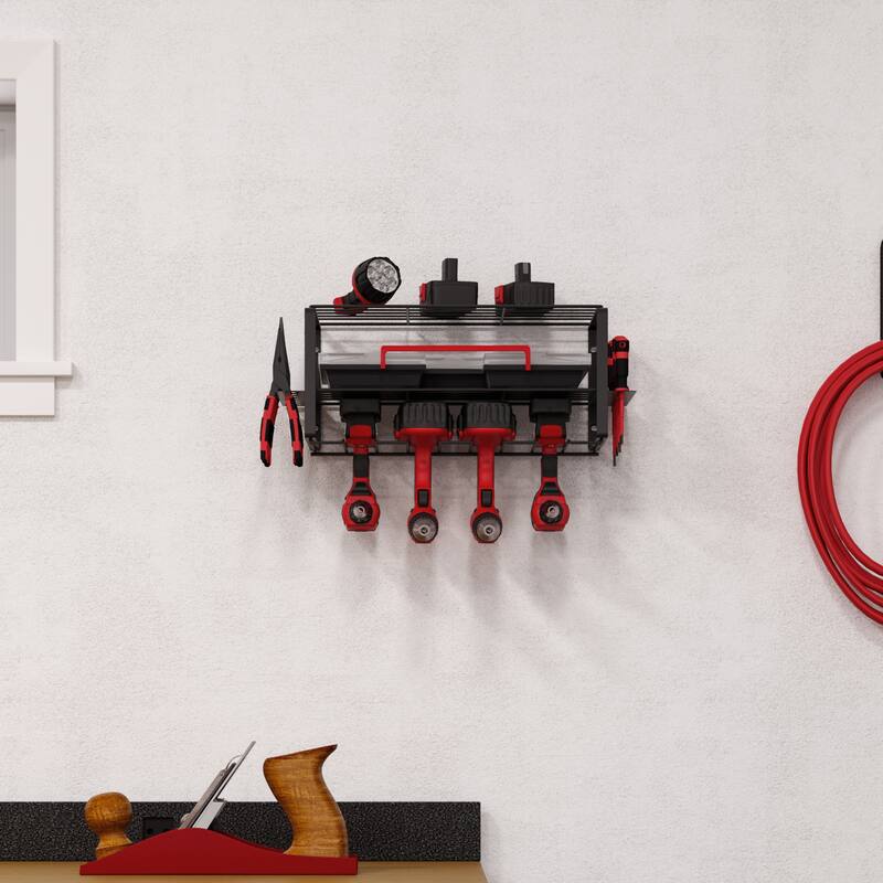 Power Tool Organizer - 3-Tier Garage Shelving Unit with 110lb Max Capacity - Wall Mount Garage Storage for Tools by Stalwart