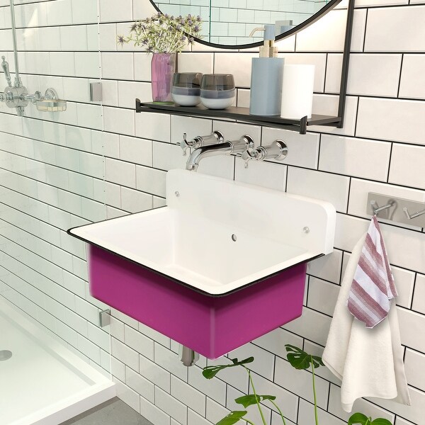 Nantucket Sinks 20-inch Wallmount Bucket Sink With Overflow - 19.5