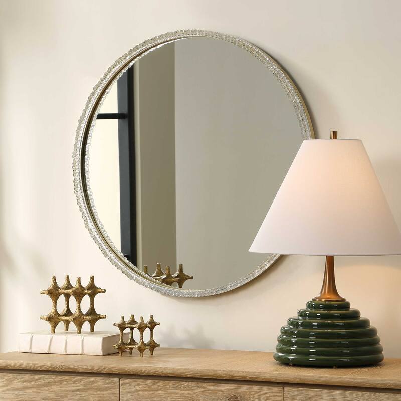 Uttermost Break The Ice Round Mirror - 31.50" W x 31.50" H x 2.00" D