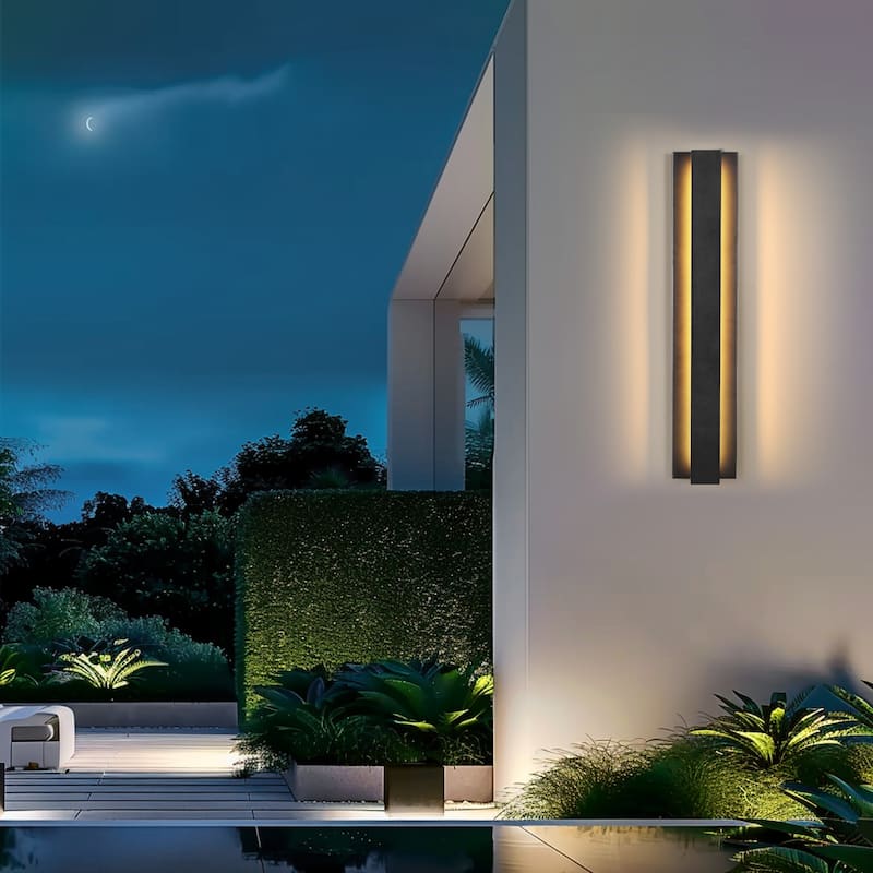 Black Modern/Contemporary LED Outdoor Wall Lantern Sconce