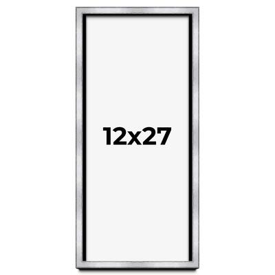 12x27 Shadow Box Frame Silver | 1.375 Inches Deep Real Wood